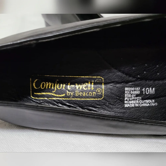 Beacon Comfort-Well Black Elsa Block Heel Retro Slip On Career Loafers 10M NWOB - Picture 8 of 8